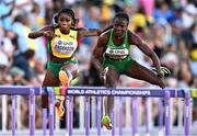 24 July 2022; Tobi Amusan of Nigeria, right, leads Britany Anderson of Jamaica on her way to win the women's 100m hurdles final during day ten of the World Athletics Championships at Hayward Field in Eugene, Oregon, USA. Photo by Sam Barnes/Sportsfile