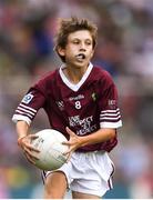24 July 2022; Josh Furlong, Scoil Naomh Íosaf, Baltinglass, Wicklow, representing Galway,during the INTO Cumann na mBunscol GAA Respect Exhibition Go Games at GAA All-Ireland Senior Football Championship Final match between Kerry and Galway at Croke Park in Dublin. Photo by Ray McManus/Sportsfile
