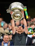 24 July 2022; Kerry coach Paddy Tally lifts the Sam Maguire Cup after the GAA Football All-Ireland Senior Championship Final match between Kerry and Galway at Croke Park in Dublin. Photo by Stephen McCarthy/Sportsfile