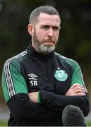 25 July 2022; Stephen Bradley during a Shamrock Rovers press conference at Roadstone Group Sports Club in Dublin. Photo by George Tewkesbury/Sportsfile
