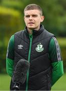 25 July 2022; Sean Gannon during a Shamrock Rovers press conference at Roadstone Group Sports Club in Dublin. Photo by George Tewkesbury/Sportsfile