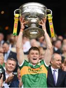 24 July 2022; Gavin White of Kerry lifts the Sam Maguire Cup after the GAA Football All-Ireland Senior Championship Final match between Kerry and Galway at Croke Park in Dublin. Photo by Stephen McCarthy/Sportsfile