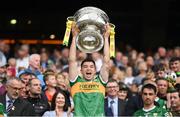 24 July 2022; Tony Brosnan of Kerry lifts the Sam Maguire Cup after the GAA Football All-Ireland Senior Championship Final match between Kerry and Galway at Croke Park in Dublin. Photo by Stephen McCarthy/Sportsfile