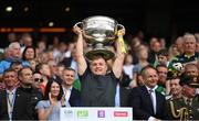 24 July 2022; Darragh Roche of Kerry lifts the Sam Maguire Cup after the GAA Football All-Ireland Senior Championship Final match between Kerry and Galway at Croke Park in Dublin. Photo by Stephen McCarthy/Sportsfile