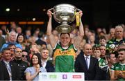 24 July 2022; Jack Barry of Kerry lifts the Sam Maguire Cup after the GAA Football All-Ireland Senior Championship Final match between Kerry and Galway at Croke Park in Dublin. Photo by Stephen McCarthy/Sportsfile