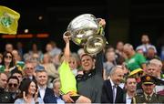 24 July 2022; Kerry performance coach Tony Griffin lifts the Sam Maguire Cup after the GAA Football All-Ireland Senior Championship Final match between Kerry and Galway at Croke Park in Dublin. Photo by Stephen McCarthy/Sportsfile