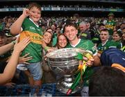 24 July 2022; Jack Savage of Kerry celebrates with the Sam Maguire Cup after the GAA Football All-Ireland Senior Championship Final match between Kerry and Galway at Croke Park in Dublin. Photo by Stephen McCarthy/Sportsfile