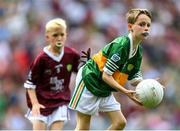 24 July 2022; Ruairí Collins, St Joseph’s PS, Bessbrook, Armagh, representing Kerry, during the INTO Cumann na mBunscol GAA Respect Exhibition Go Games at GAA All-Ireland Senior Football Championship Final match between Kerry and Galway at Croke Park in Dublin. Photo by Stephen McCarthy/Sportsfile