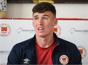 25 July 2022; Joe Redmond during the St Patrick's Athletic press conference at Richmond Park in Dublin. Photo by George Tewkesbury/Sportsfile