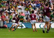 24 July 2022; Josh Furlong, Scoil Naomh Íosaf, Baltinglass, Wicklow, representing Galway, is tackled by Oisín Treacy, St Canices Co Ed, Granges Rd, Kilkenny, representing Galway, during the INTO Cumann na mBunscol GAA Respect Exhibition Go Games at GAA All-Ireland Senior Football Championship Final match between Kerry and Galway at Croke Park in Dublin. Photo by Ray McManus/Sportsfile