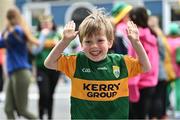 25 July 2022; Noah Sugrue, age four, from Ardfert during the homecoming celebrations of the All-Ireland Senior Football Champions Kerry in Tralee, Kerry. Photo by Piaras Ó Mídheach/Sportsfile