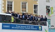 25 July 2022; Kerry players during the homecoming celebrations of the All-Ireland Senior Football Champions Kerry in Tralee, Kerry. Photo by Piaras Ó Mídheach/Sportsfile