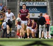 24 July 2022; Seán Kelly of Galway leads his players out for the team photograph before the GAA Football All-Ireland Senior Championship Final match between Kerry and Galway at Croke Park in Dublin. Photo by Ray McManus/Sportsfile