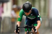 26 July 2022; Aine Doherty of Team Ireland competing in the girls time trial event during day two of the 2022 European Youth Summer Olympic Festival at Banská Bystrica, Slovakia. Photo by Eóin Noonan/Sportsfile