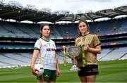 26 July 2022; In attendance at a photocall ahead of the TG4 All-Ireland Senior Ladies Football Championship Final on Sunday next are Anna Galvin of Kerry and Shauna Ennis of Meath at Croke Park in Dublin. Photo by David Fitzgerald/Sportsfile