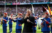 24 July 2022; Amhrán na bhFiann is signed by Senan Dunne and performed by the Artane Band before the GAA Football All-Ireland Senior Championship Final match between Kerry and Galway at Croke Park in Dublin. Photo by Harry Murphy/Sportsfile