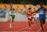 26 July 2022; Sean Cronin Of Team Ireland crosses the line in the boys 1500m event during day two of the 2022 European Youth Summer Olympic Festival at Banská Bystrica, Slovakia. Photo by Eóin Noonan/Sportsfile