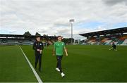 26 July 2022; Gary O'Neill, left, and Lee Grace of Shamrock Rovers before the UEFA Champions League 2022-23 Second Qualifying Round Second Leg match between Shamrock Rovers and Ludogorets at Tallaght Stadium in Dublin. Photo by Ramsey Cardy/Sportsfile