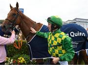 26 July 2022; Jockey Chris Hayes after sending out Magic Chegaga to win the Colm Quinn BMW Mile Handicap during day two of the Galway Races Summer Festival at Ballybrit Racecourse in Galway. Photo by Harry Murphy/Sportsfile