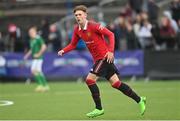 25 July 2022; Sam Mather of Manchester United during the SuperCupNI match between Northern Ireland and Manchester United at Coleraine Showgrounds in Coleraine, Derry. Photo by Ramsey Cardy/Sportsfile