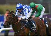 26 July 2022; Coreman, with Gavin Ryan up, on their way to winning the Caulfield Industrial Irish EBF Maiden during day two of the Galway Races Summer Festival at Ballybrit Racecourse in Galway. Photo by Harry Murphy/Sportsfile