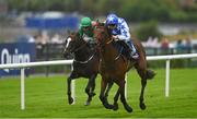 26 July 2022; Coreman, with Gavin Ryan up, on their way to winning the Caulfield Industrial Irish EBF Maiden during day two of the Galway Races Summer Festival at Ballybrit Racecourse in Galway. Photo by Harry Murphy/Sportsfile