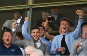 26 July 2022; Galway players including Damien Comer, second left, celebrate as Galway manager Padraic Joyce's horse Chavajod finishes last in the caulfieldindustrial.com Handicap during day two of the Galway Races Summer Festival at Ballybrit Racecourse in Galway. Photo by Harry Murphy/Sportsfile
