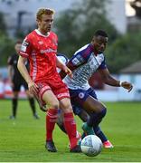 15 July 2022; Paul Doyle of Dundalk and Tunde Owolabi of St Patrick's Athletic during the SSE Airtricity League Premier Division match between St Patrick's Athletic and Dundalk at Richmond Park in Dublin. Photo by Ben McShane/Sportsfile