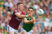 24 July 2022; Johnny Heaney of Galway in action against Brian Ó Beaglaíoch of Kerry during the GAA Football All-Ireland Senior Championship Final match between Kerry and Galway at Croke Park in Dublin. Photo by Ramsey Cardy/Sportsfile