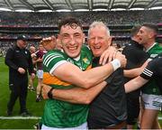 24 July 2022; Paudie Clifford of Kerry and Kerry GAA county board hurling officer Paudie Dineen celebrate after the GAA Football All-Ireland Senior Championship Final match between Kerry and Galway at Croke Park in Dublin. Photo by Ramsey Cardy/Sportsfile