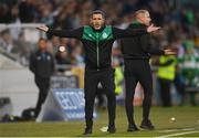 26 July 2022; Shamrock Rovers manager Stephen Bradley reacts during the UEFA Champions League 2022-23 Second Qualifying Round Second Leg match between Shamrock Rovers and Ludogorets at Tallaght Stadium in Dublin. Photo by Ramsey Cardy/Sportsfile
