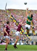 24 July 2022; David Clifford of Kerry catches ahead of John Daly of Galway during the GAA Football All-Ireland Senior Championship Final match between Kerry and Galway at Croke Park in Dublin. Photo by David Fitzgerald/Sportsfile