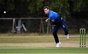 27 July 2022; Josh Little of Leinster Lightning during the Cricket Ireland Inter-Provincial Trophy match between Leinster Lightning and Munster Reds at Pembroke Cricket Club in Dublin. Photo by Piaras Ó Mídheach/Sportsfile