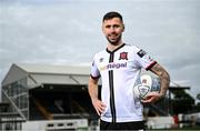 27 July 2022; Dundalk's new signing Robbie McCourt poses for a portrait after he was unveiled at Oriel Park in Dundalk, Louth.  Photo by David Fitzgerald/Sportsfile