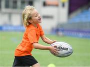 27 July 2022; A participant during the Bank of Ireland Leinster Rugby Summer Camp at Energia Park in Dublin. Photo by George Tewkesbury/Sportsfile