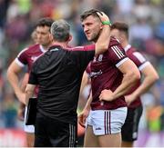 24 July 2022; Damien Comer of Galway is consoled after the GAA Football All-Ireland Senior Championship Final match between Kerry and Galway at Croke Park in Dublin. Photo by Brendan Moran/Sportsfile