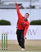 27 July 2022; Gareth Delany of Munster Reds during the Cricket Ireland Inter-Provincial Trophy match between Leinster Lightning and Munster Reds at Pembroke Cricket Club in Dublin. Photo by Piaras Ó Mídheach/Sportsfile