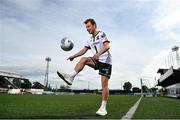 27 July 2022; Dundalk's new signing Runar Hauge poses for a portrait after he was unveiled at Oriel Park in Dundalk, Louth.  Photo by David Fitzgerald/Sportsfile