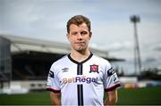 27 July 2022; Dundalk's new signing Runar Hauge poses for a portrait after he was unveiled at Oriel Park in Dundalk, Louth.  Photo by David Fitzgerald/Sportsfile