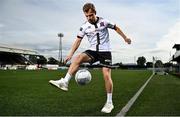 27 July 2022; Dundalk's new signing Runar Hauge poses for a portrait after he was unveiled at Oriel Park in Dundalk, Louth.  Photo by David Fitzgerald/Sportsfile