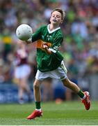 24 July 2022; Ruairí Collins, St Joseph’s PS, Bessbrook, Armagh, representing Kerry, during the INTO Cumann na mBunscol GAA Respect Exhibition Go Games at GAA All-Ireland Senior Football Championship Final match between Kerry and Galway at Croke Park in Dublin. Photo by Piaras Ó Mídheach/Sportsfile