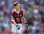 24 July 2022; Devin De Burca, Gaelscoil Mhic Amhlaigh, Cnoc na Cathrach, Co. Gaillimh, representing Galway, during the INTO Cumann na mBunscol GAA Respect Exhibition Go Games at GAA All-Ireland Senior Football Championship Final match between Kerry and Galway at Croke Park in Dublin. Photo by Piaras Ó Mídheach/Sportsfile