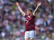 24 July 2022; Daniel Mc Nicholas, St Aidan's N.S., Kiltimagh, Mayo, representing Galway, during the INTO Cumann na mBunscol GAA Respect Exhibition Go Games at GAA All-Ireland Senior Football Championship Final match between Kerry and Galway at Croke Park in Dublin. Photo by Piaras Ó Mídheach/Sportsfile