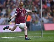 24 July 2022; Oisín Treacy, St Canices Co Ed, Granges Rd, Kilkenny, representing Galway, during the INTO Cumann na mBunscol GAA Respect Exhibition Go Games at GAA All-Ireland Senior Football Championship Final match between Kerry and Galway at Croke Park in Dublin. Photo by Piaras Ó Mídheach/Sportsfile