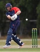 27 July 2022; Ross Adair of Northern Knights during the Cricket Ireland Inter-Provincial Trophy match between Northern Knights and North West Warriors at Pembroke Cricket Club in Dublin. Photo by Piaras Ó Mídheach/Sportsfile