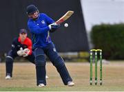 27 July 2022; Nathan McGuire of North West Warriors during the Cricket Ireland Inter-Provincial Trophy match between Northern Knights and North West Warriors at Pembroke Cricket Club in Dublin. Photo by Piaras Ó Mídheach/Sportsfile