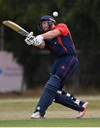 27 July 2022; Ross Adair of Northern Knights during the Cricket Ireland Inter-Provincial Trophy match between Northern Knights and North West Warriors at Pembroke Cricket Club in Dublin. Photo by Piaras Ó Mídheach/Sportsfile