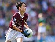 24 July 2022; Devin De Burca, Gaelscoil Mhic Amhlaigh, Cnoc na Cathrach, Co. Gaillimh, representing Galway, during the INTO Cumann na mBunscol GAA Respect Exhibition Go Games at GAA All-Ireland Senior Football Championship Final match between Kerry and Galway at Croke Park in Dublin. Photo by Piaras Ó Mídheach/Sportsfile