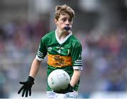 24 July 2022; Lúc Mac Gearailt, Scoil an Fhirtearaigh, Baile an Fheirtéaraigh, Chiarraí, representing Kerry, during the INTO Cumann na mBunscol GAA Respect Exhibition Go Games at GAA All-Ireland Senior Football Championship Final match between Kerry and Galway at Croke Park in Dublin. Photo by Piaras Ó Mídheach/Sportsfile