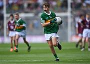 24 July 2022; Lúc Mac Gearailt, Scoil an Fhirtearaigh, Baile an Fheirtéaraigh, Chiarraí, representing Kerry, during the INTO Cumann na mBunscol GAA Respect Exhibition Go Games at GAA All-Ireland Senior Football Championship Final match between Kerry and Galway at Croke Park in Dublin. Photo by Piaras Ó Mídheach/Sportsfile